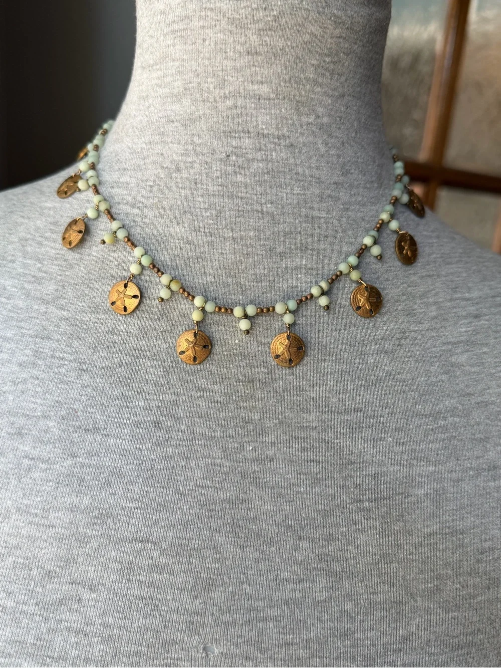 Carol Lipworth Designs Artisan Sand Dollar Necklace & Earring Set - Like New